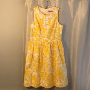 Eliza J Yellow Beaded Print Dress